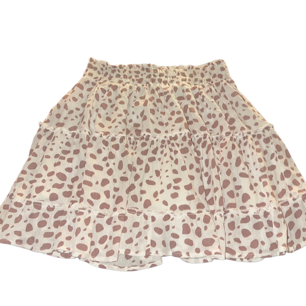 Entro Cream and Brown Bubble Mini Skirt nwt